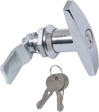 T-Handle Door Lock Latch Truck Cap Camper Trailer Cabinet Chrome, 1 Pack