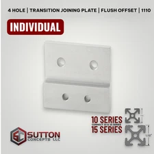 4 Hole Transition Joining Plate Flush Offset| 10/15 Series Compatible 80/20 4523