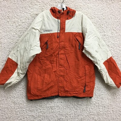 American Eagle Jacket Large Adult Orange Hooded Lined Fleece Thermolite Ski Mens