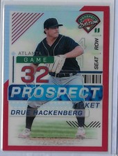 2024 Panini Prospect Edition Drue Hackenberg Red Prizm #184 SP/199 Braves