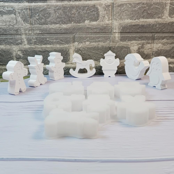 7 StüCk Silikonform Weihnachten Weihnachtsmann Elch Schneemann GießFormen FüR Gi-image