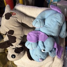 1985 Tonka Pound Puppies Large 18" Gray Plush Dog Puppy Vintage Blue Is Not A PP