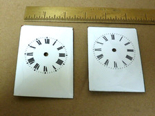 2 old-antique carriage clock enamel dials  (2D)