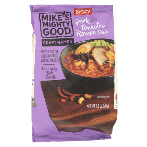 Tonkotsu Ramen Soup 2.4 Oz(Case Of 7) By Mike's Mighty Good - Afbeelding 1 van 1