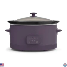 Bella 6.0 Qt Programmable Slow Cooker - Plum, Nonstick Ceramic, Dishwasher Safe
