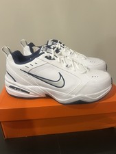 Nike Air Monarch IV Men's Sz 12 Wide 4E Shoes White/Navy 416355 102 New