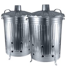 2 x 90 LITRE GARDEN INCINERATOR/BURNER FOR GARDEN RUBBISH.MADE IN UK