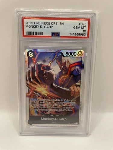 2025 ONE PIECE OP11-095 A FIST OF DIVINE SPEED MONKEY D. GARP PSA 10 Low POP
