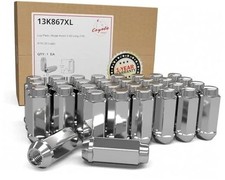 32 Pcs 9/16"-18 Thread Bulge Acorn 2.40" Long Lug Nuts Chrome 22mm 7/8" Hex