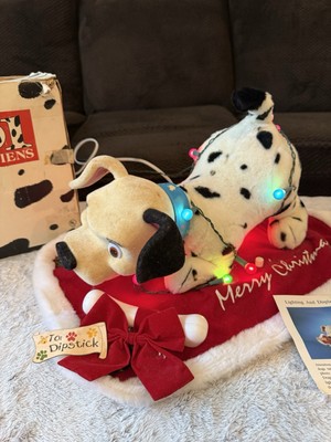 Vintage 90s Disney 101 Dalmatians Dog Telco Animated Christmas Motionette Sound