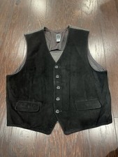 Vintage Gap Genuine Suede Leather Wool Vest Men Size X-Large