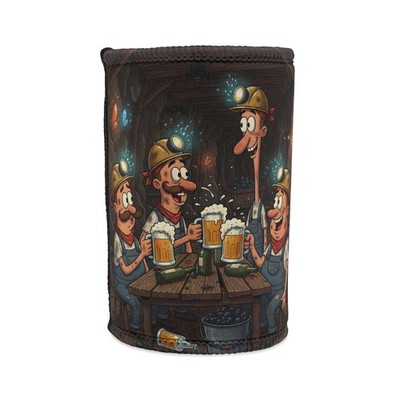Miners Drinking Beer Stubby Cooler | Beer Can Koozie, Mining Cartoon