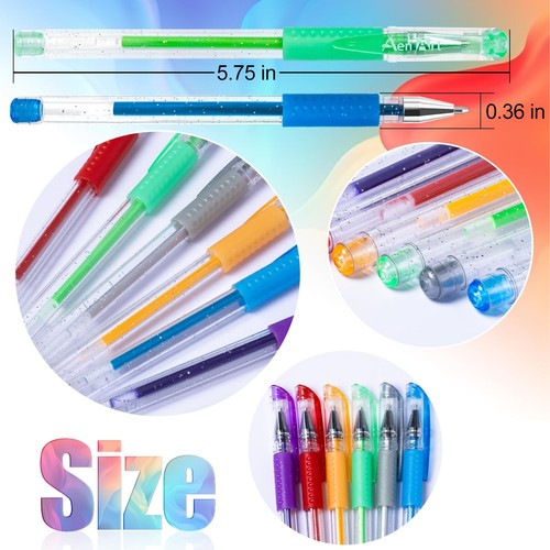 Aen Art Glitter Gel Pens for Adult Coloring Books, 36 Colors Gel Marker Set C... - Picture 2 of 7