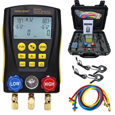 Pro-Grade Digital Manifold Gauge Set   HVAC Gauges AC Refrigerant Diagnostic Too