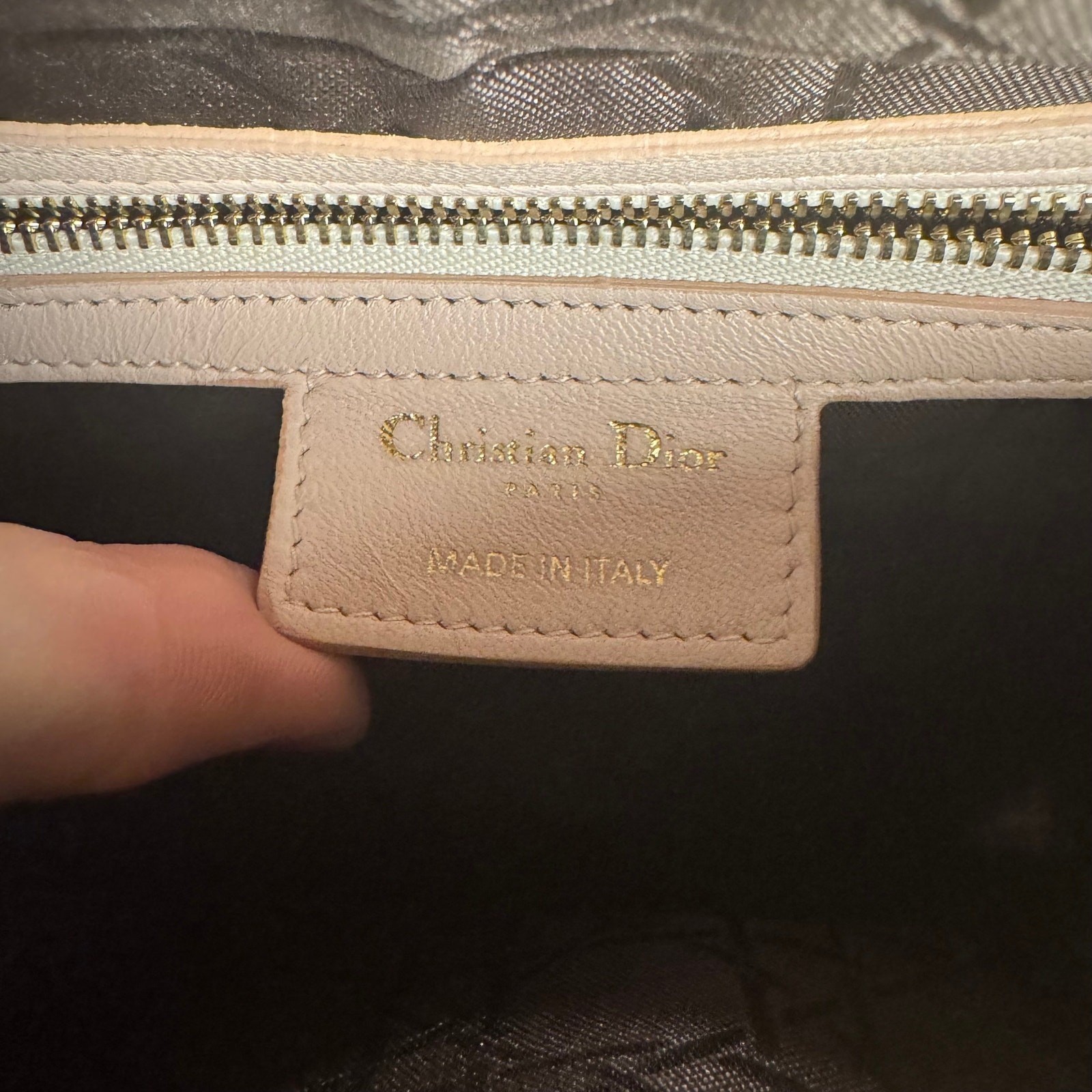 Dior Pink Sakura Blush Lambskin Cannage Lady Dior with Strap CGHW Authentic CoA — image 9