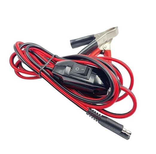 1Pcs 8.2 Feet SAE to Alligator Clips Clamps Wire Harness with On/Off Switch 