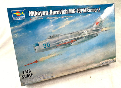 Trumpeter 1/48 MiG-19PM Farmer E Jet Model Kit 02804 OPEN BOX - Complete Unbuilt