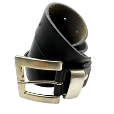 Original Vintage Genuine Leather Unicum Men's Black Belt with Buckle Size 41-46
