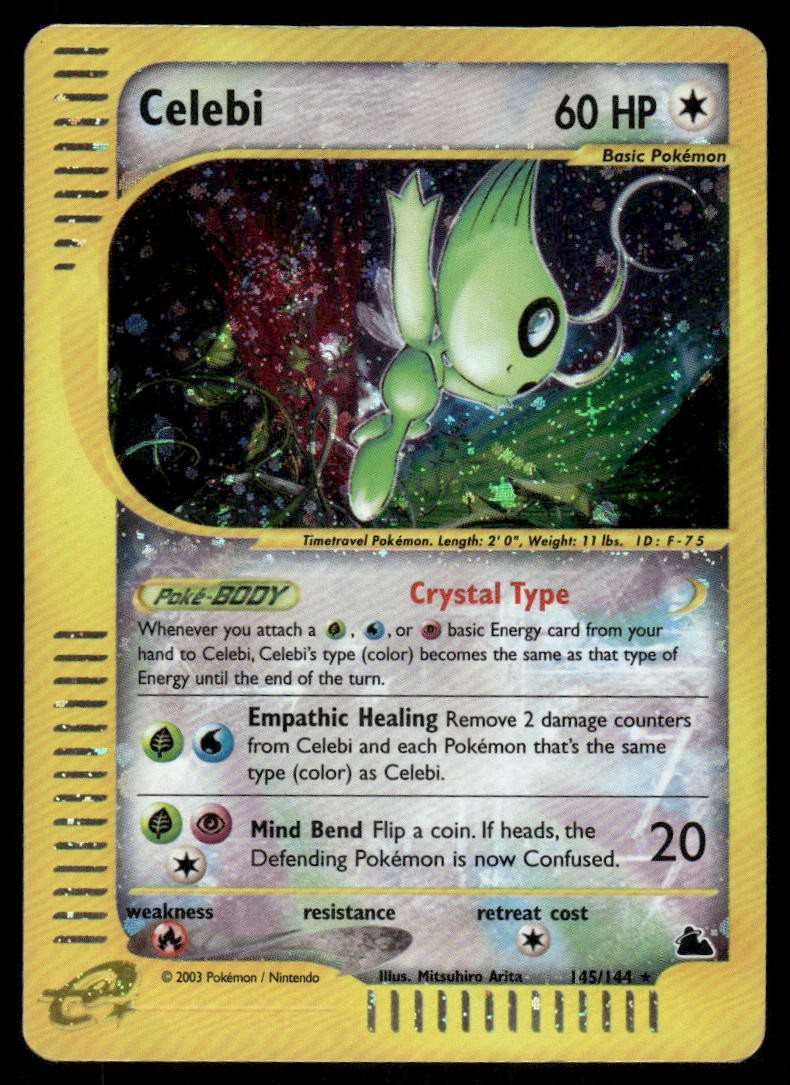 Pokemon Cards Celebi 145/144 Holo Skyridge Holo Secret Rare LP