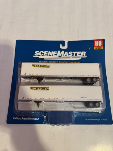 Remolque Walthers escala HO ~ 53' Stoughton paquete de 2 ensamblados ~ J.B. Hunt ~ 949-2462 | Condition: New