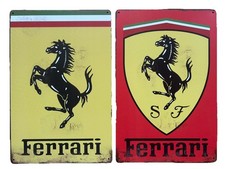 2 x RETRO METAL SIGNS  A4 30cm X 20cm  FERRARI…FREE DELIVERY (s43)
