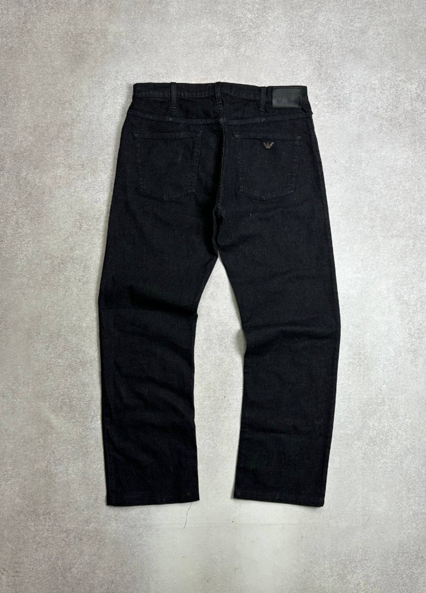 VINTAGE ARMANI METAL LOGO BAGGY JEANS MENS RELAXED 34 WIDE LEG | eBay