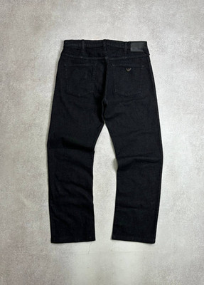 VINTAGE ARMANI METAL LOGO BAGGY JEANS MENS RELAXED 34 WIDE LEG | eBay
