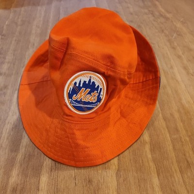 Vintage New York Mets Reversible Blue / Orange Bucket Hat Sun Cap Gulf