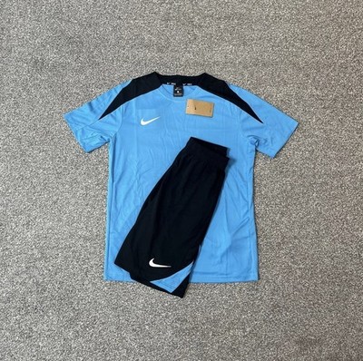 Herren Nike Dri-Fit T-Shirt und Short blau/schwarz brandneu mit Etikett *Größe Medium*