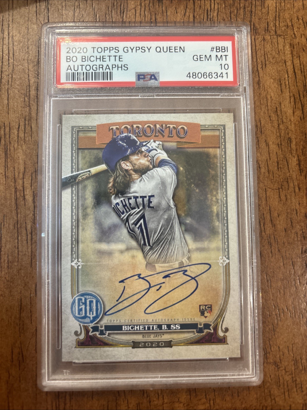 2020 Topps Gypsy Queen On Card Rookie Signature #BBI Bo Bichette RC Auto PSA 10