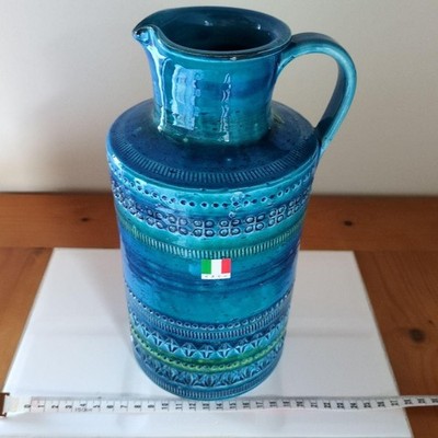 FLAVIA BITOSSI Rimini Blue Vase Italy Pottery Vintage Collectible