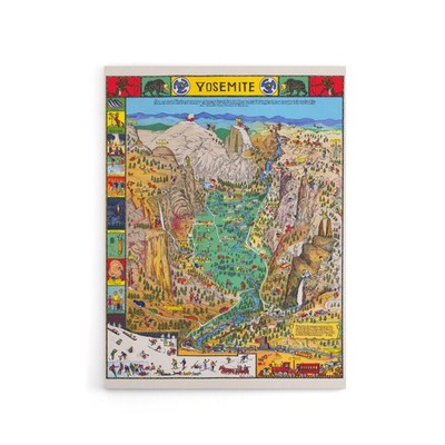 Karte Mora 1931 Yosemite Valley Leinwand Wand Kunstdruck