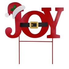Christmas Decorations Outdoor Joy Yard Stakes Metal Garden Joy Signs Letters ...
