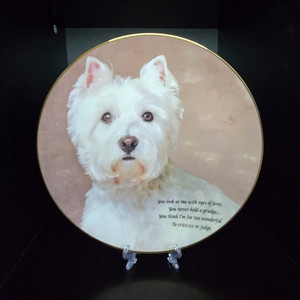 Danbury Mint Eyes of Love West Highland White Terrier Porcelain Collector Plate