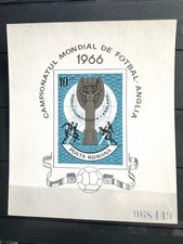 Romania 1966 World Cup Soocer Imperforated, MNH, OG, SU