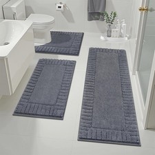 Bathroom Rugs Sets 3 Piece Bathroom Shower Rugs with U-Shaped Contour Toilet Mat