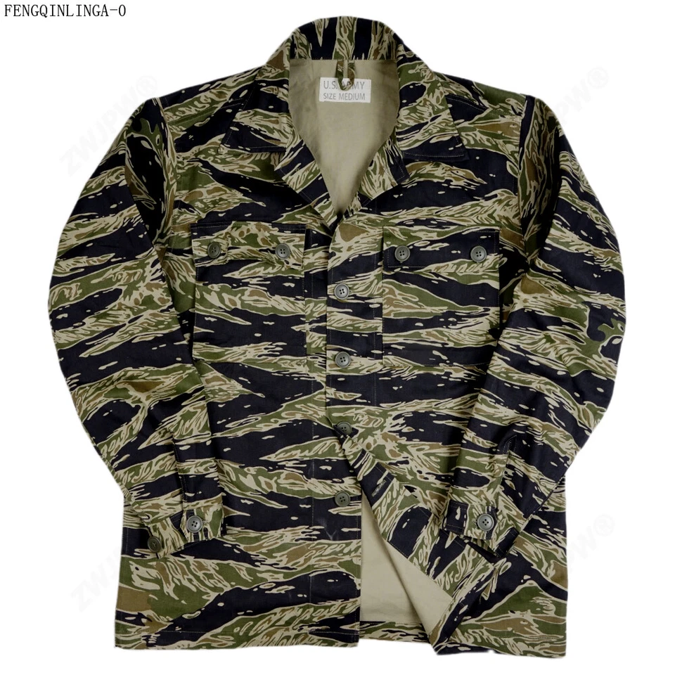 USMC Jungle Jacket Trousers Tiger Stripe Camo Combat Uniforms Top Pants - Image 3 of 4