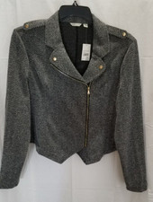 Cato Sportswear Nwtg Short Cropped Zipper Blazer Black And White Size Xl #3835