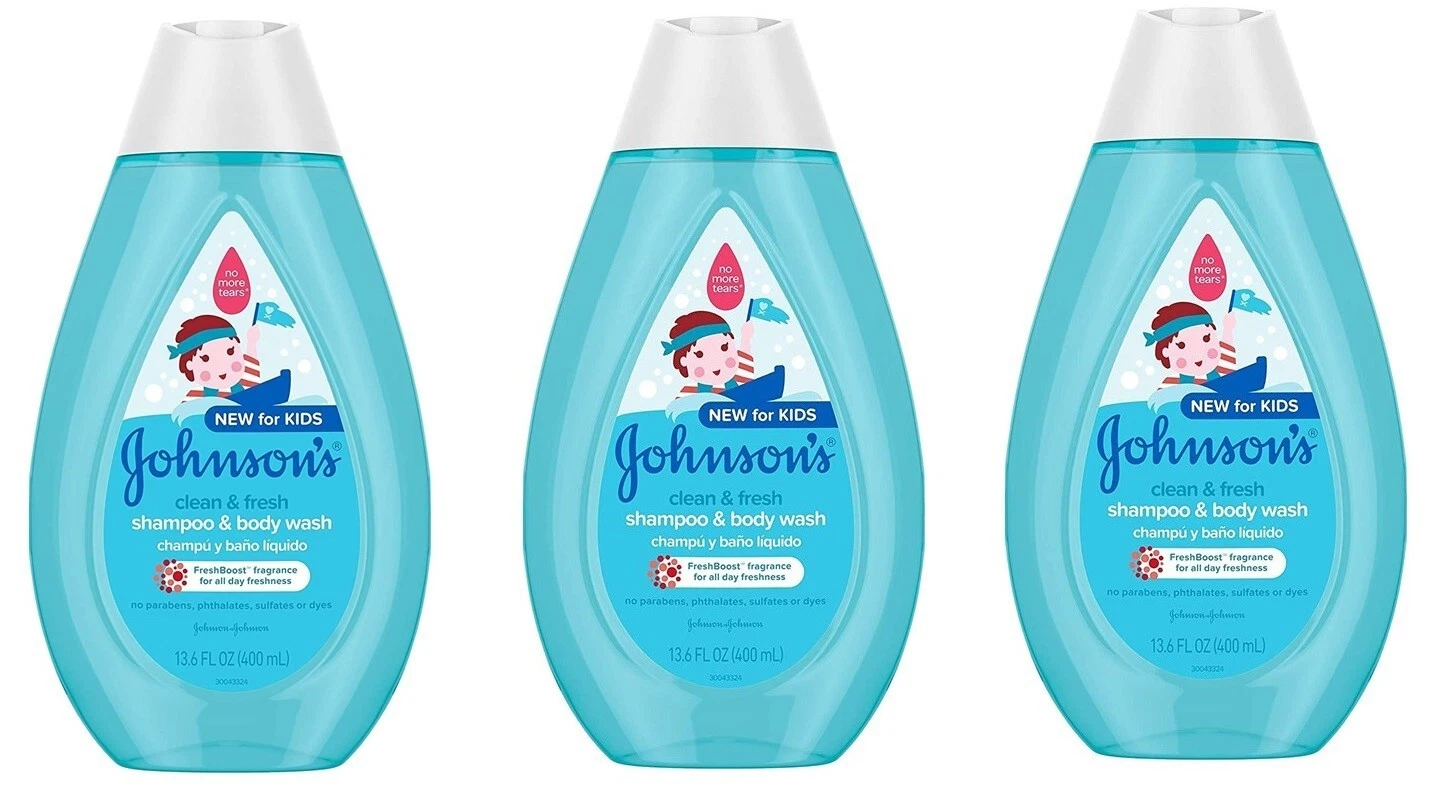 BL Johnsons Kids Shampoo & Body Wash 13.6oz Clean & Fresh X 3 Packs