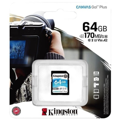 Kingston Canvas Go Plus 64GB 128GB 256GB 512GB 1TB UHS-I C10 U3 V30 SDXC SD Card - Picture 4 of 16