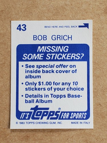 1983 TOPPS BASEBALL STICKERS YOU PICK FREE SHIPPING 50% OFF 2 OR MORE - Picture 49 of 475
