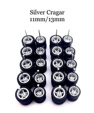 10x Silver Cragar 1113mm Real Rider Wheels W Rubber Tires Sets For 164
