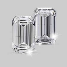 Loose Lab Grown CVD Diamond Pair 9mm7mmEmerald  D Clarity D Color Certified K