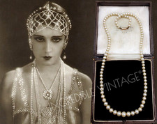 Vintage CIRO Simulated Pearl Necklace 9ct Gold Clasp Art Deco Bridal Luxury Gift