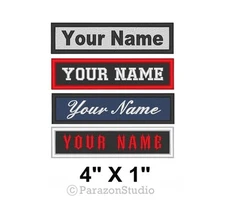 Custom Embroidered Name Tag Sew on Patch Motorcycle Biker Patches 4" x 1" (B)