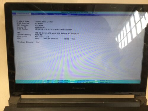 LENOVO FLEX 2-15D - AMD A8 6410 - NO RAM - BOOTS TO BIOS - READ DESCRIPTION - BB - Picture 3 of 9