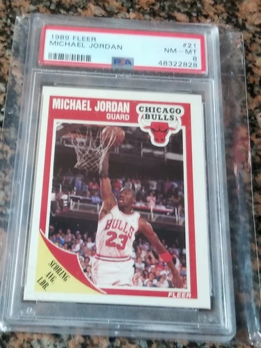 1989 FLEER MICHAEL JORDAN #21 CHICAGO BULLS PSA NM-MT 8