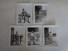 Lot Of 5 WWII Black-and-White Photos Of US Soldiers Vintage