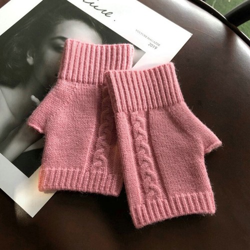 Handschuhe Strick Damen Halbfinger Fingerlos Warm Fäustlinge Handschuh Winter Elasti - Bild 5 von 22