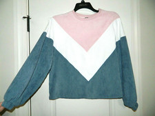 Women's Shein Pink, White Gray Sweatshirt Size Medium